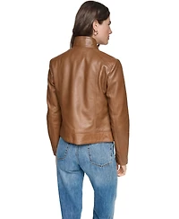 Andrew Marc Women's Rowan Short Leather Racer Jacket