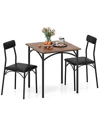 Mecale 3-Piece Square Dining Set with 2 Upholstered Chairs