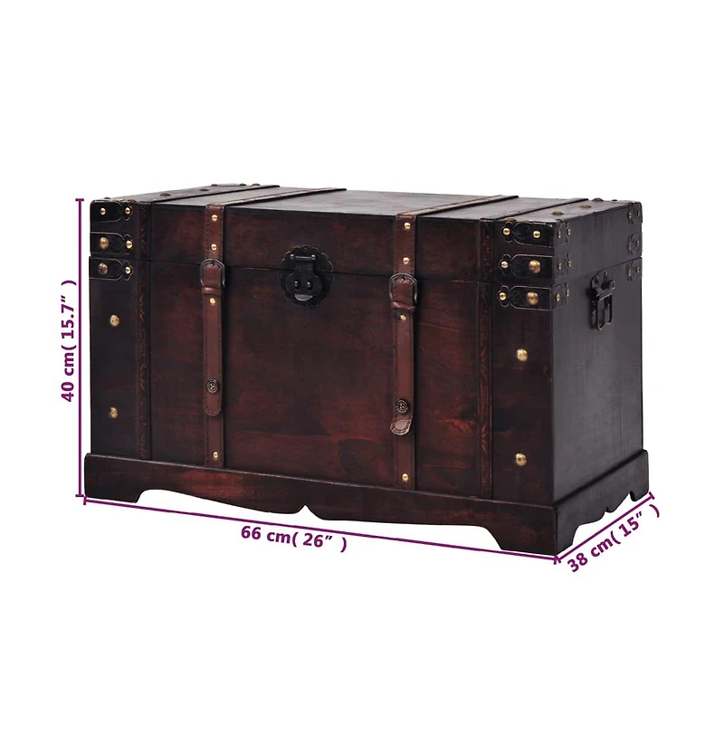 vidaXL Vintage Treasure Chest Wood 26.0x15.0x15.7