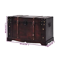 vidaXL Vintage Treasure Chest Wood 26.0x15.0x15.7