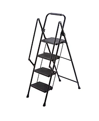 Streamdale Furniture Lightweight Folding 4-Step Ladder with Anti-Slip Pedals and Safety Handle
