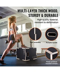Vevor // Inch 3 in 1 Plyometric Jump Box Fitness Exercise Plyo Box Wooden