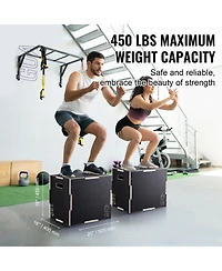 Vevor // Inch 3 in 1 Plyometric Jump Box Fitness Exercise Plyo Box Wooden