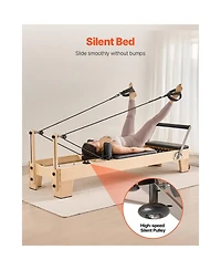 Vevor Pilates Reformer Wood Pilates Machine Home Gym Workout Equipment with Resistance