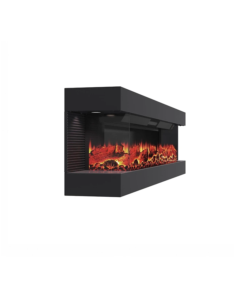 Mondawe 72" 3-Sided Electric Fireplace Insert with 12 Flame Colors, 750W/1500W Heater, Remote Control and Led Side Lighting