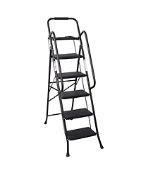 Streamdale Furniture 5 Step Folding Steel Ladder with Handrail and Anti-Slip Pedals 330 lbs