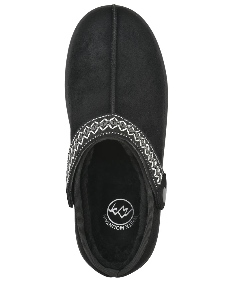 White Mountain Women's Incast Faux Fur-Lined Clogs