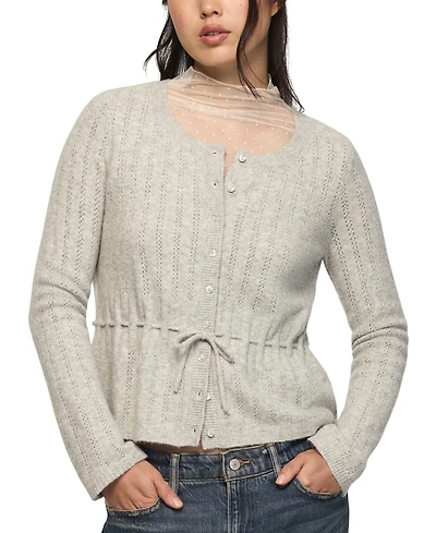 Lucky Brand Women's Cloud Soft Babydoll Pointelle Cardigan