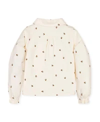 Hope & Henry Little and Big Girls' Xxs - L Organic Peter Pan Collar Knit Top