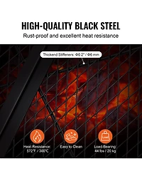 Vevor 36" Foldable Round Cooking Fire Pit Grill Grate X-Marks Heavy-Duty Steel