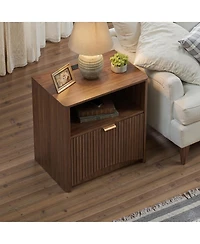 Streamdale Furniture Nightstand Set of 2 with Charging Station and Drawer