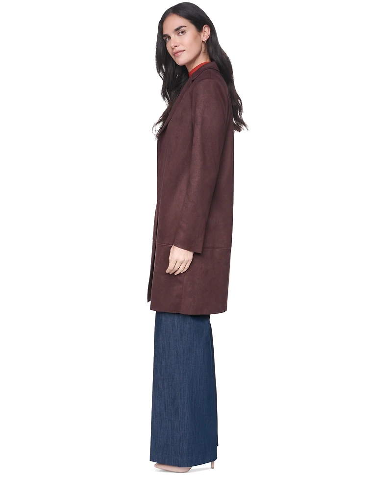 Tommy Hilfiger Women's Scuba Suede Topper Open-Front Faux Jacket