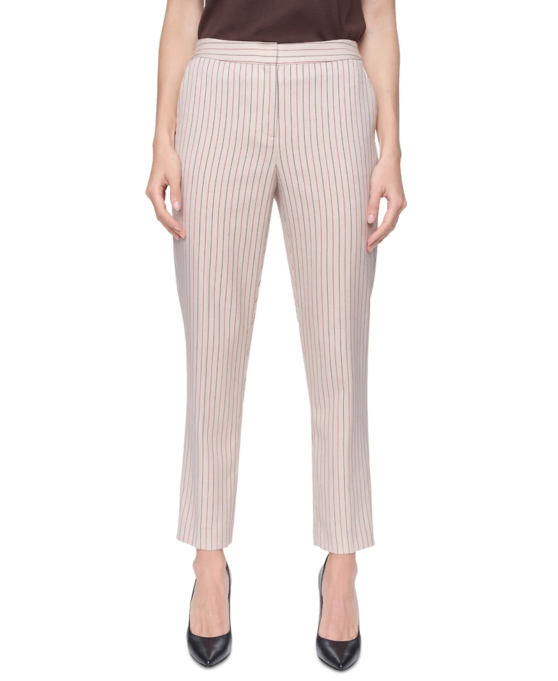 Tommy Hilfiger Women's Sloane Striped Mid-Rise Ankle Pants
