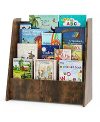 Slickblue 4 Tier Children Bookshelf for Bedroom Playroom and Nursery