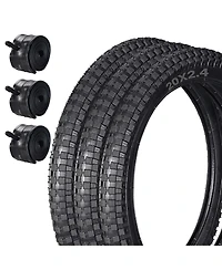 Yescom 20" x 2.4" Heavy-Duty Mountain Tread Tires and Tubes, 3-Piece Set, Ages 14+