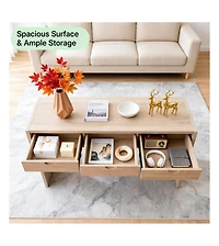 gaomon 47.2" Console Table with 3Drawers, Thickened Hallway Table with Large Storage, Entryway Sofa Table for Living Room, Tv Stand
