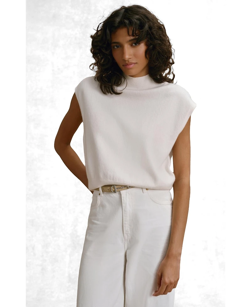Mint Velvet Women's Relaxed Mock Neck Knit Top