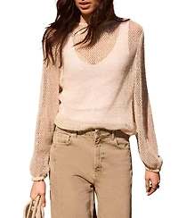 Mint Velvet Women's Sequin Layered Balloon-Sleeve Top