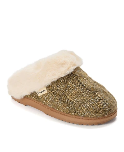 Dearfoams Women's Nicki Knit Scuff Cable Slippers