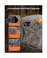Sugift 270degree(s) 2-3 Person Pop Up Deer Hunting Blind Tent with Carrying Bag and 3 Horizontal Windows