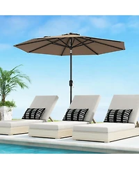 Gouun 9 ft Outdoor Market Patio Umbrella with Push-Button Tilt