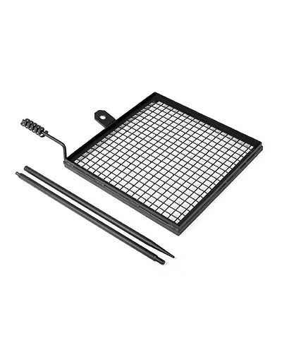 Piscifun Adjustable Swivel Steel Mesh Grill Grate With Spike Pole Portable Open Fire Camping Bbq