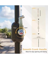 Gouun 9 Ft Solar Led Patio Umbrella with Push-Button Tilt and Crank