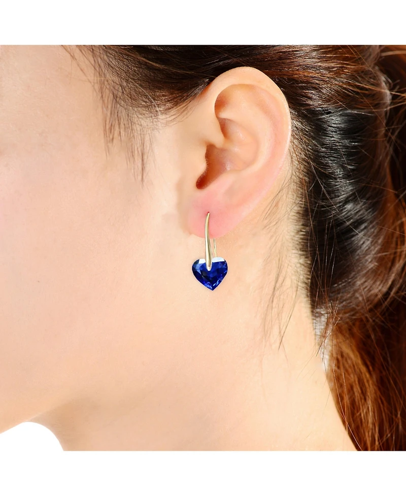 Sterling Silver Movable Cubic Zirconia Stylish Party Heart Earrings