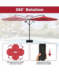 Gouun 10-Foot Offset Cantilever Patio Umbrella with Included Base