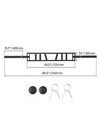 Hongge Multi-Grip Swiss Barbell 2 in with 3 Knurled Grip Positions 550 lbs Capacity and 2 Collars