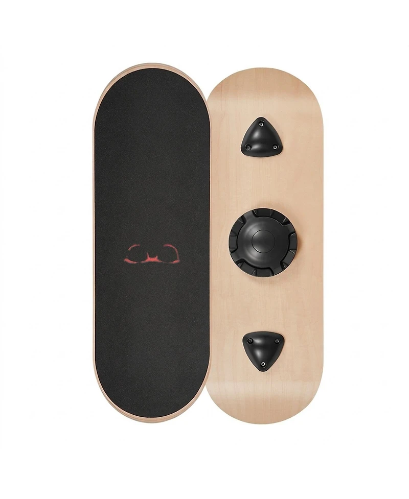 Hongge Adjustable Wobble Balance Board 28 in Wooden Trainer with 3-Level Base for Core Workouts and Standing Desks