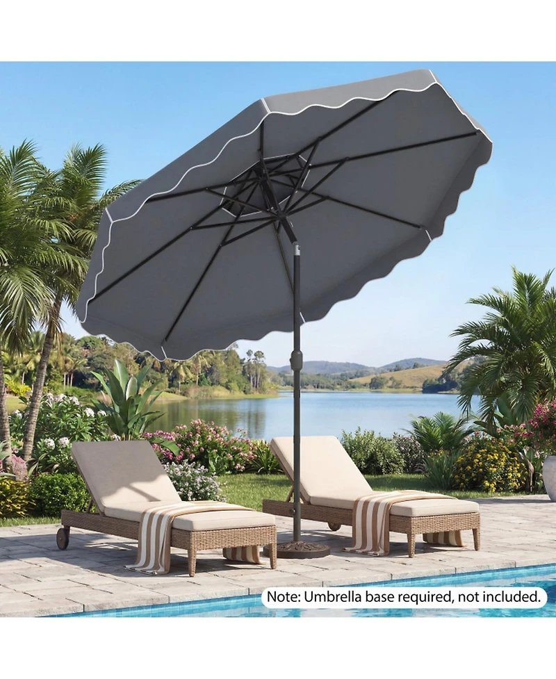 Gouun 10 Ft Push-Button Tilt Patio Umbrella with Crank Lift