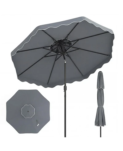 Gouun 10 Ft Push-Button Tilt Patio Umbrella with Crank Lift