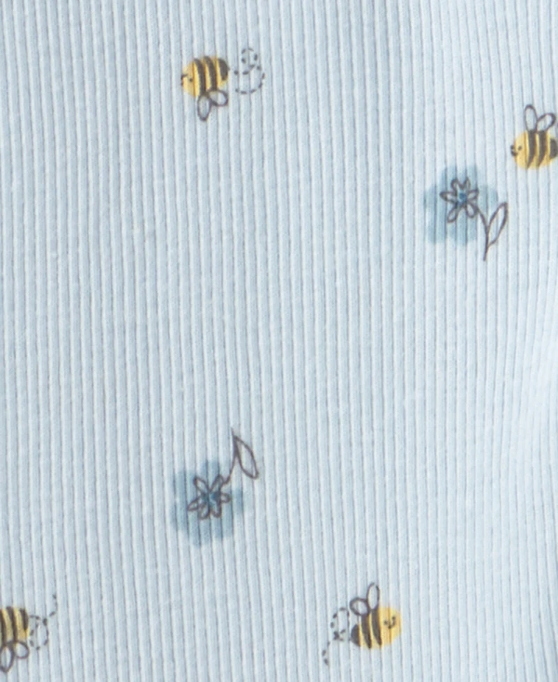 Carter's Baby Girls' Embroidered Ruffle French Terry Top and Bee Print Pants, 2-Piece Set