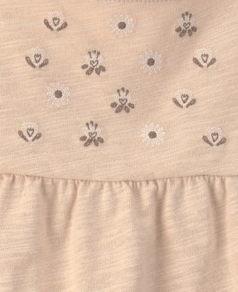 Carter's Baby Girls' Embroidered Flutter Sleeve Top and Pants, 2-Piece Set