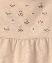 Carter's Baby Girls' Embroidered Flutter Sleeve Top and Pants, 2-Piece Set