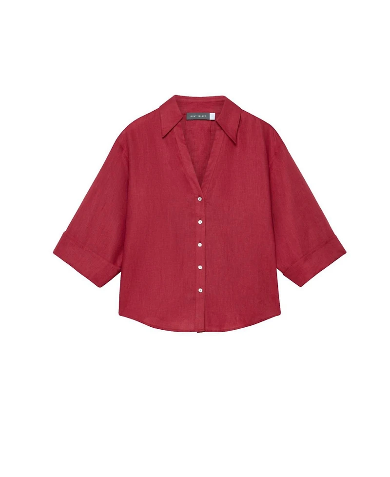 Mint Velvet Women's Linen Short Sleeve Resort Shirt