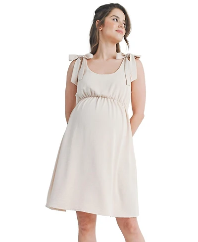 Hello Miz Maternity Empire-Waist Scoop-Neck A-Line Dress