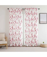 Kate Aurora 1 Piece Printed Cherry Blossom Rod Pocket Window Curtain Panel
