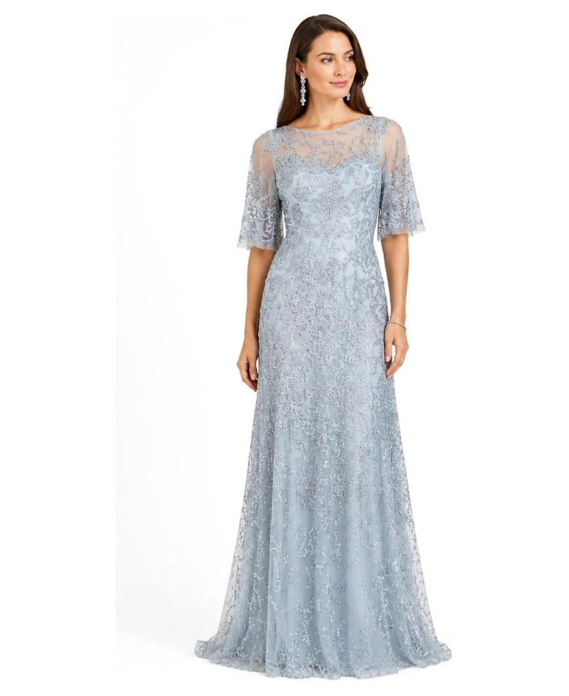Lara Women's Cape Sleeve Mother's Gown
