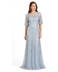 Lara Women's Cape Sleeve Mother's Gown