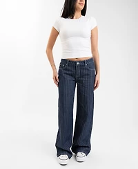 Em & Cass Women's Mid-Rise Wide-Leg Jeans