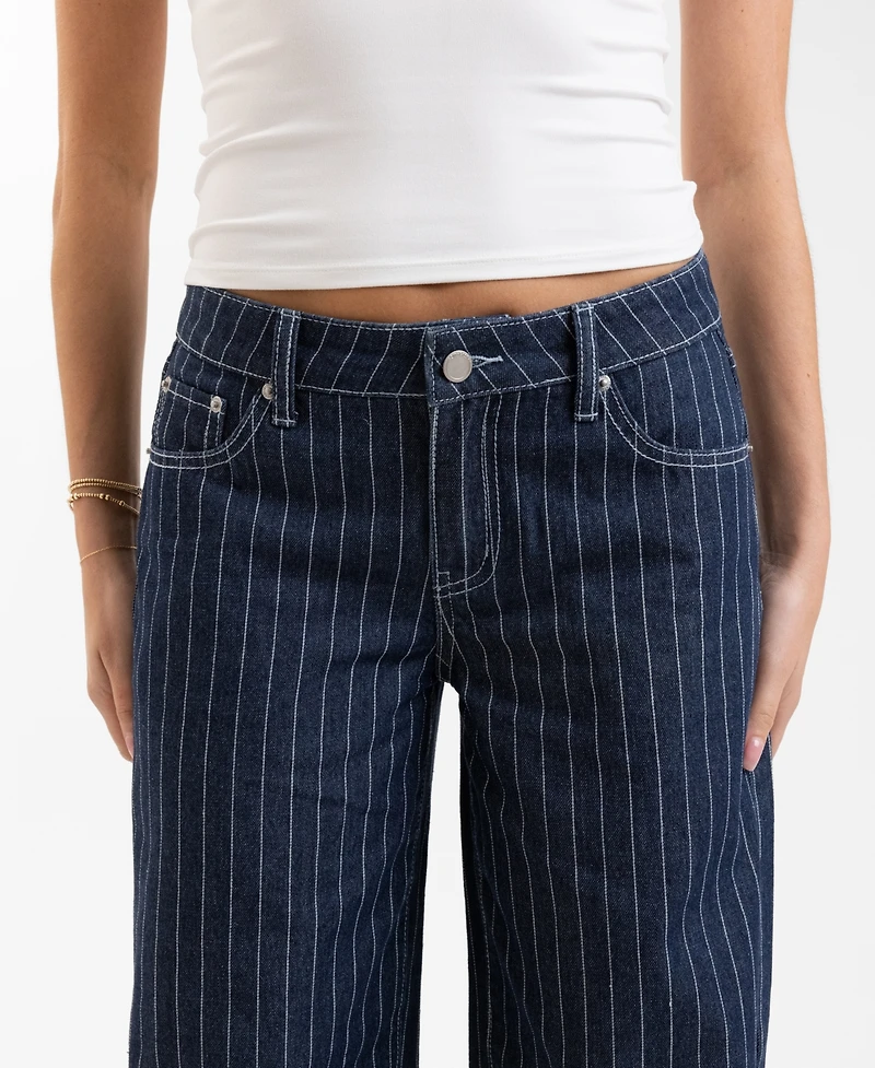 Em & Cass Women's Mid-Rise Wide-Leg Jeans