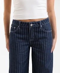 Em & Cass Women's Mid-Rise Wide-Leg Jeans
