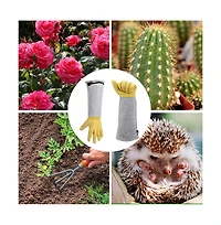 Xdovet Gardening Gloves Leather Thorn-proof Rose Pruning Long Cuff