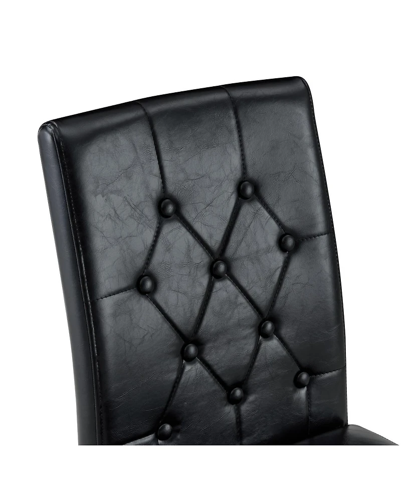 Streamdale Furniture 2-Pack Pu Dining Chairs with Metal Legs