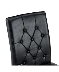 Streamdale Furniture 2-Pack Pu Dining Chairs with Metal Legs