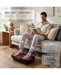 Lifepro Vibration Plate Exercise Machine with Light Therapy Low Impact Platform and Resistance Bands