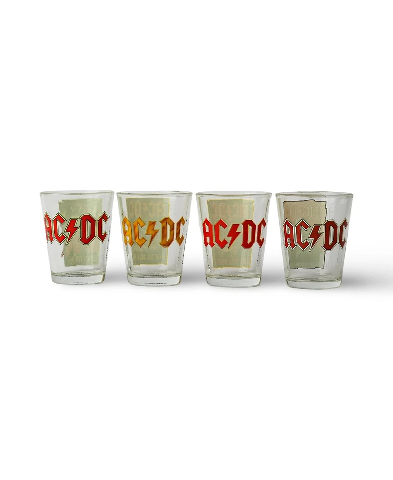 Icup, Inc. Ac/Dc Icons 4-Piece 1.5oz Shot Glass Set
