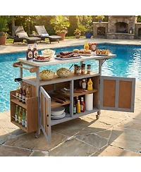 Streamdale Furniture Portable Outdoor Kitchen Island with Storage and Wheels